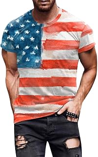 USA T Shirts for Men American Flag Patriotic 4th of July T-Shirts Independence Day Clothes Shirt Graphic Tee