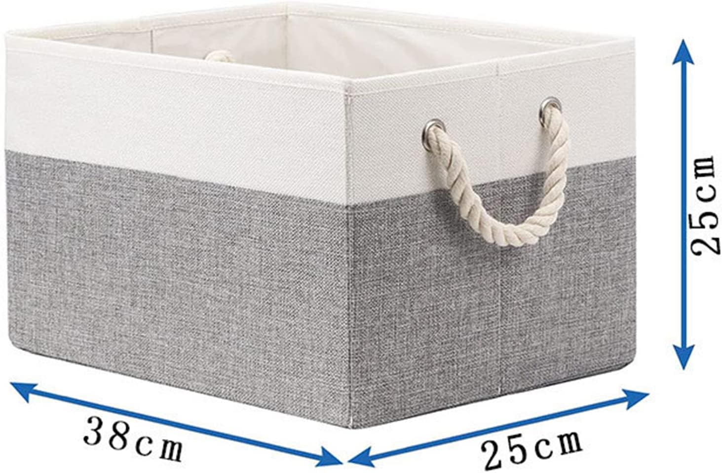 VALINK Foldable Storage Basket with Rope Handles, Bathroom Storage Organizer Basket Bin Toilet Paper Basket Storage Basket for Home Bathroom Bedroom