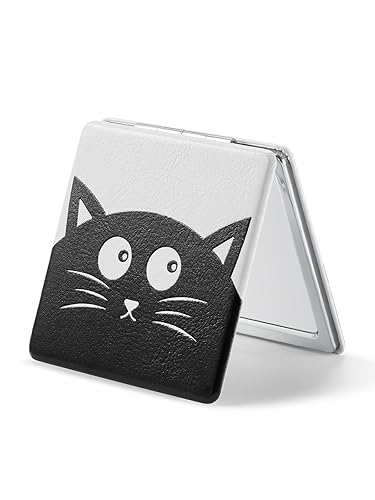 Miniatura 31 de Omiro - Espejo compacto, PU brillante. Ampliación 1x/3x, ultra portátil para llevar en el bolso (rosa)