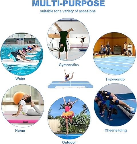 Miniatura 98 de FBSPORT - Colchonetas inflables de entrenamiento de 4 u 8 pulgadas de grosor, pistas de gimnasia para uso en el hogar, animadoras, yoga
