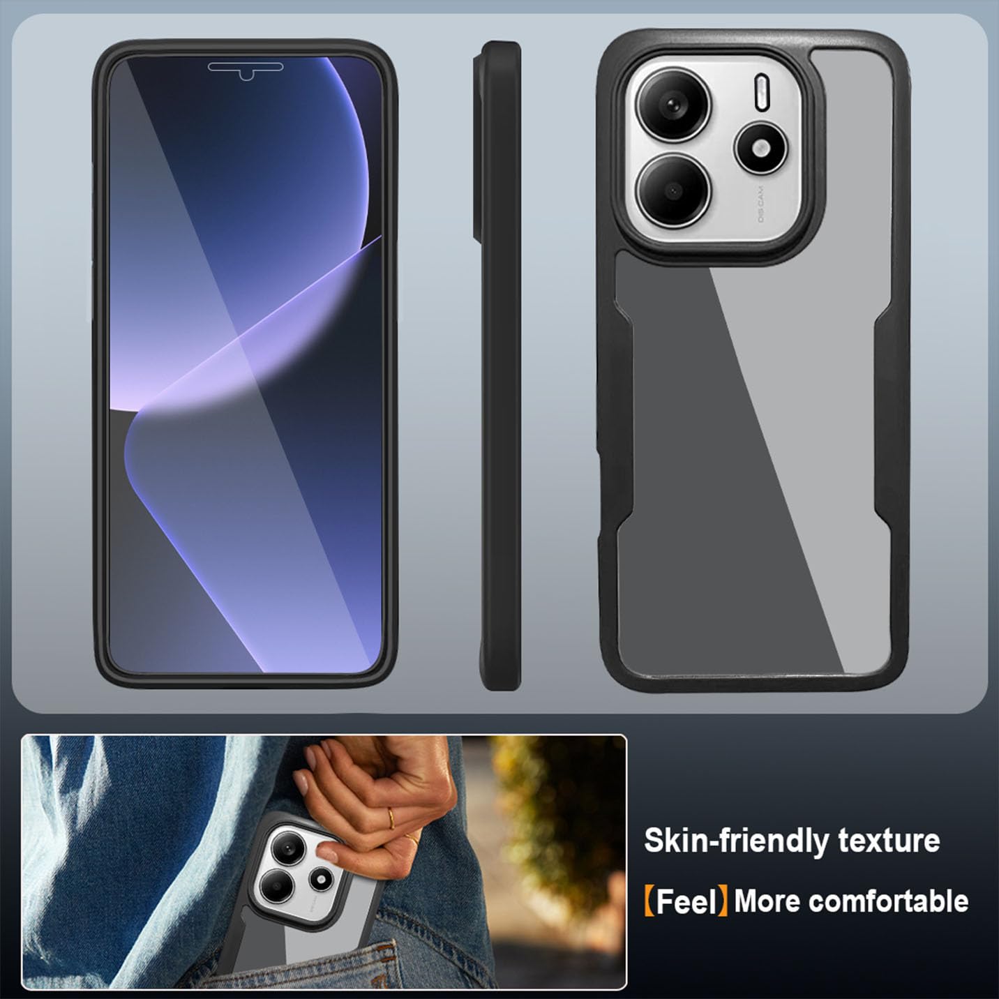 BORYA Cover per TCL 505, Transparent Morbida Silicone TPU