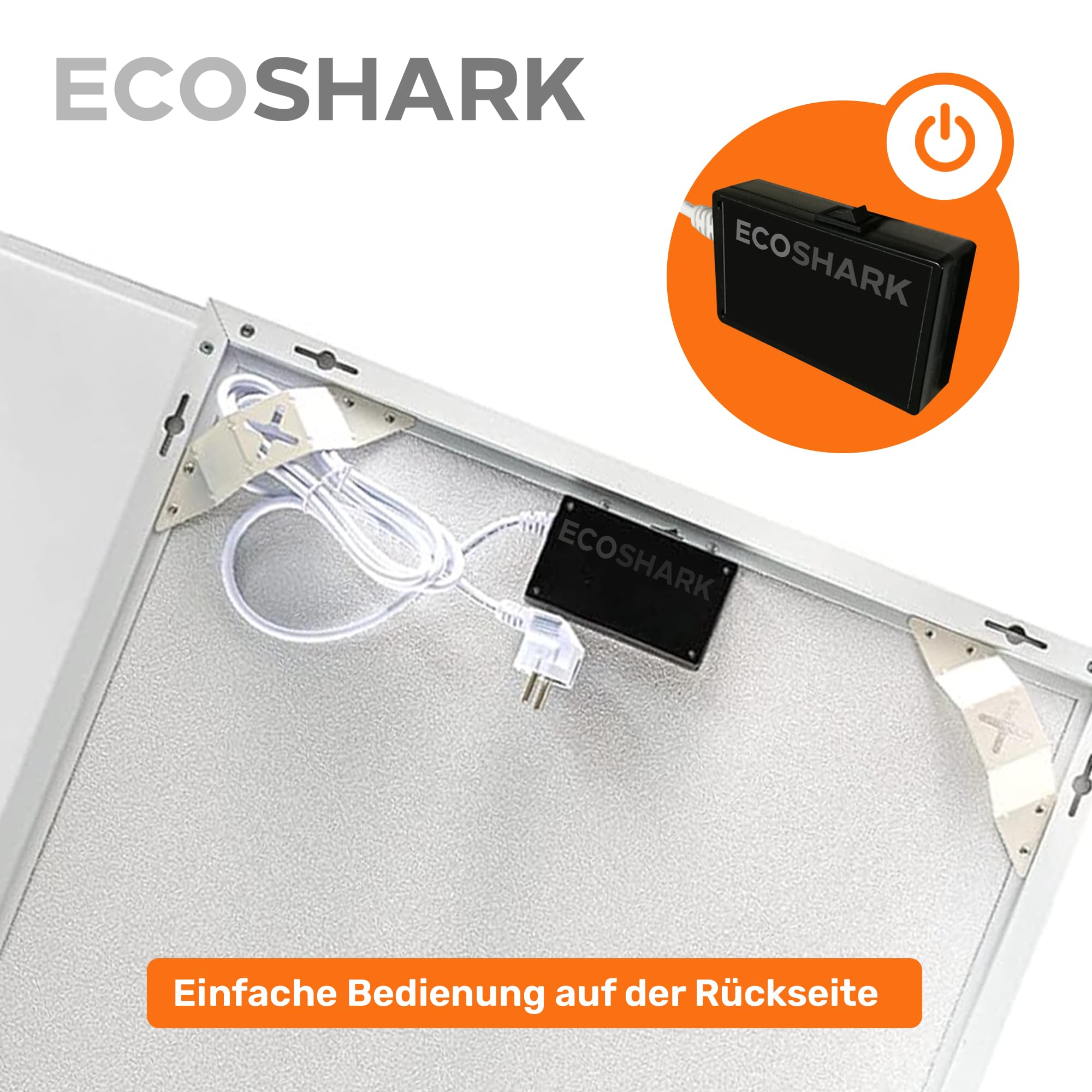 Infrarotheizung mit Thermostat 800W weiß [ENERGIEKOSTEN SPAREN] - inkl. Fernbedienung - Smart-Home fähige Elektroheizung für 13-20 m² - Standgerät/Wandmontage (TÜV zertifiziert)