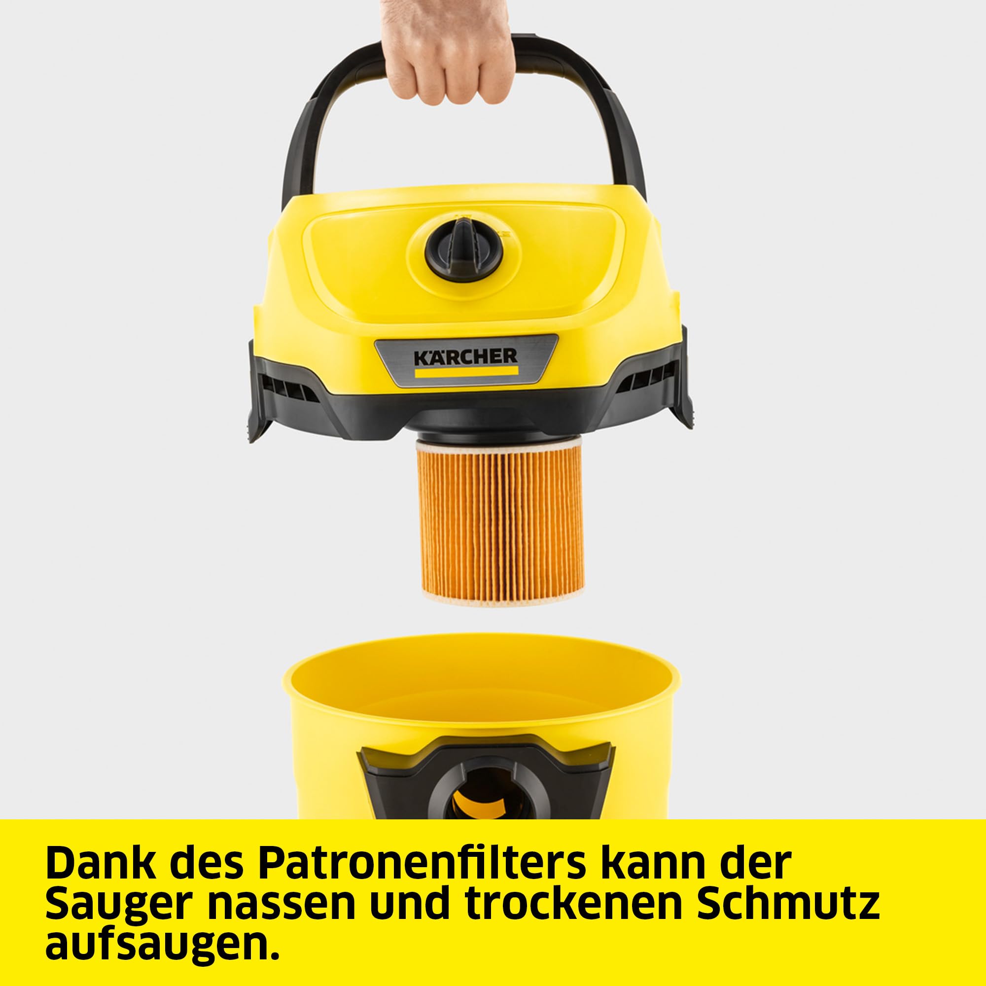 KÄRCHER Nass-/Trockensauger WD 3 V-17/4/20, 1.000 W, 17 l, 2 m, Patronenfilter, Vliesfilterbeutel