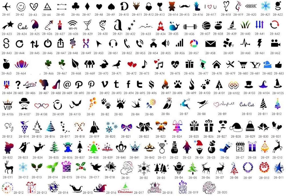 Amazon.com: Buyter Reuseable Unique Stencil Designs Airbrush Tattoo Template Set Booklet (Book-28) : Arts, Crafts & Sewing