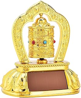 Moulin à Prières Tibétain - 1 PC du moulin à prières à énergie solaire bouddhiste tibétaine du Tibet pour la décoration intérieure de voitures.