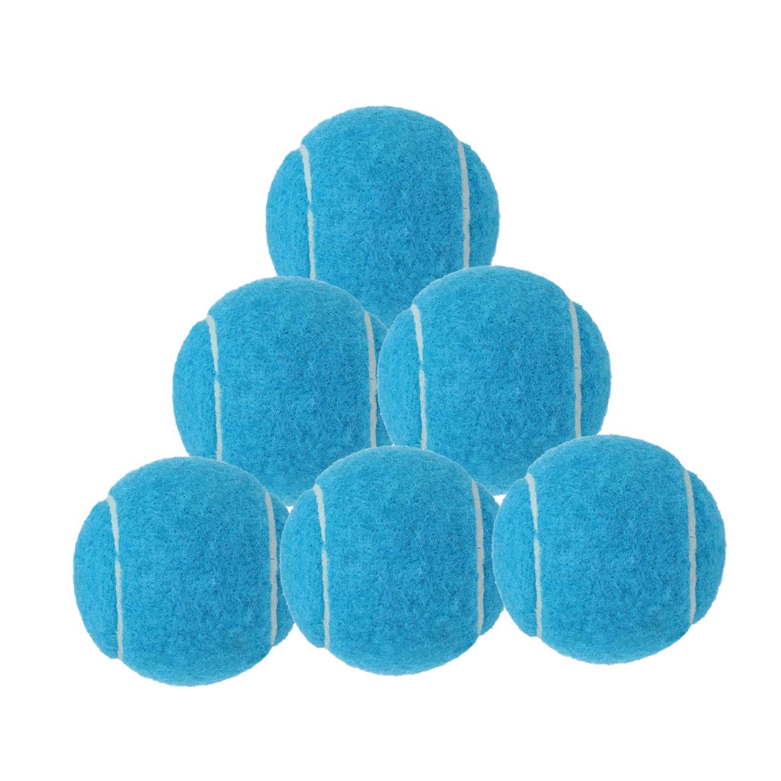 Colaxi 6Pcs Tennis Balls for Beginner Training Exercise Professional Training Balls 6.4cm Diameter for Entertainment Outdoor Indoor, Blue