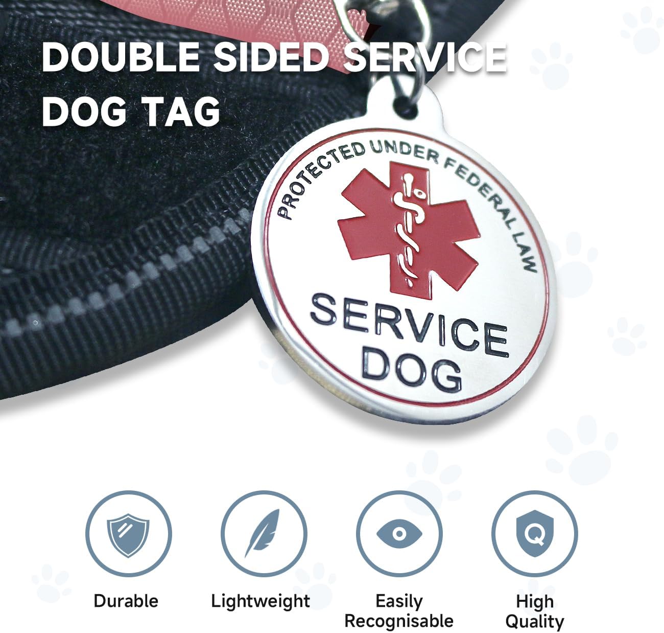 Service Dog Vest+Service Dog Tag+6 Patches, Bestalk Lightweight in Training Dog Harness, Reflective Do Not Pet Dog Vests with Soft Padded Handle for Small, Medium, Large Dogs