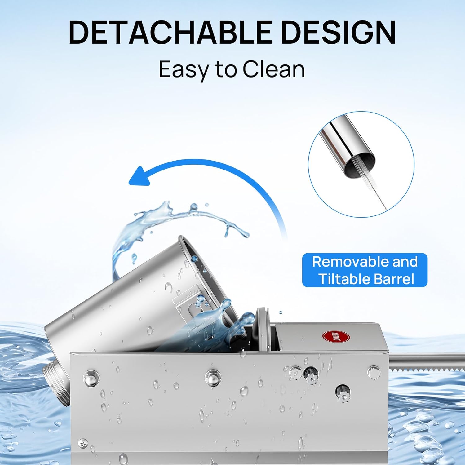 Horizontal Sausage Stuffer 7L / 15LBS,Manual Sausage Stuffer with 2-Speed Gear, Sausage Maker with 4 Stuffing Tubes, Air Release Valve – Sausage Maker for Home & Commercial Use Stainless Steel