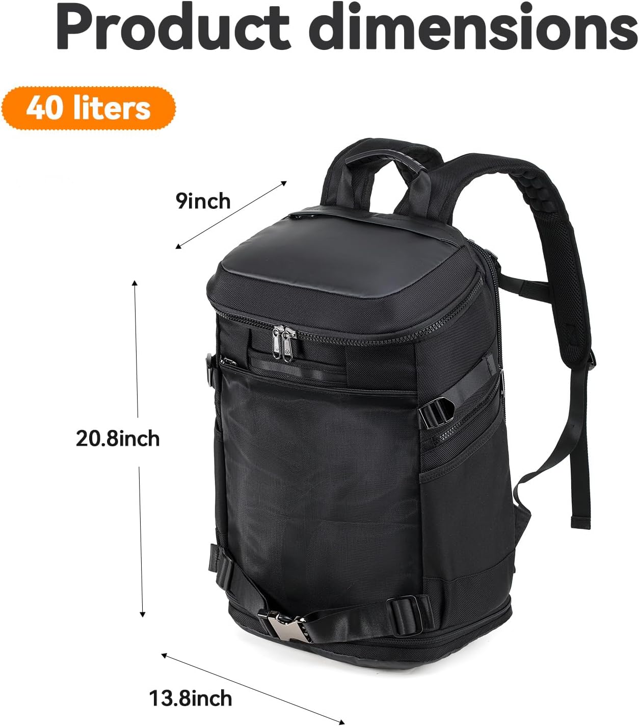 TRAILKICKER Baseball Backpack, Expandable Baseball Equipment Bag 40L Large Capacity, Softball & T-Ball Gear Bag for Adult Players, Helmet, Bat & Cleats Storage Travel Sports Backpack