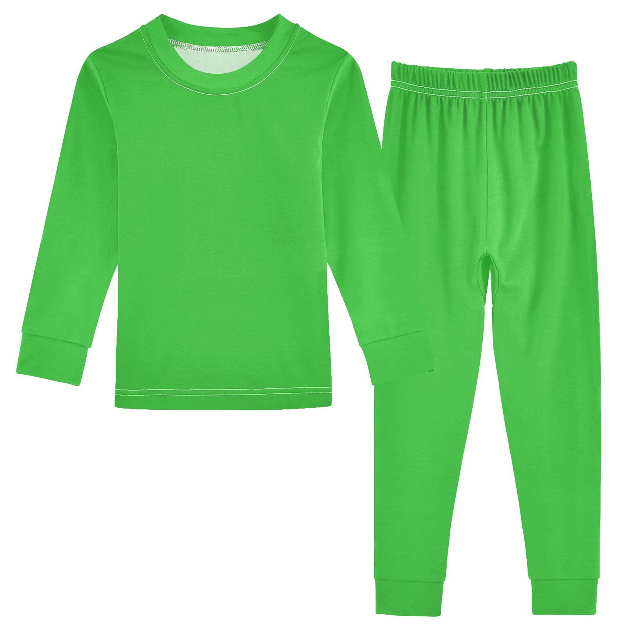 Lime Green Long Sleeve Pajamas Set Sleepwear Jammies 2pcs Set Pjs Lime Green