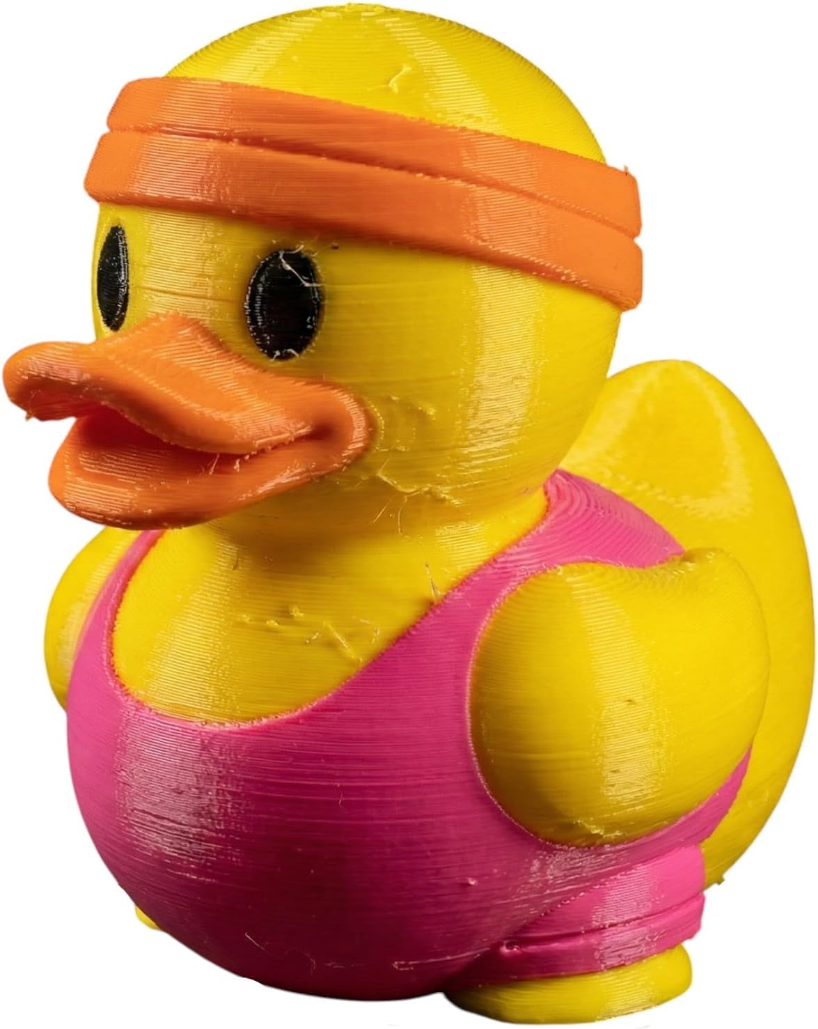 80s Aerobics Duck Figurine – Retro Workout Duck Collectible in Headband & Leotard – Funny 3D Printed Shelf Décor for Desk or Display – 3D Printed in Canada