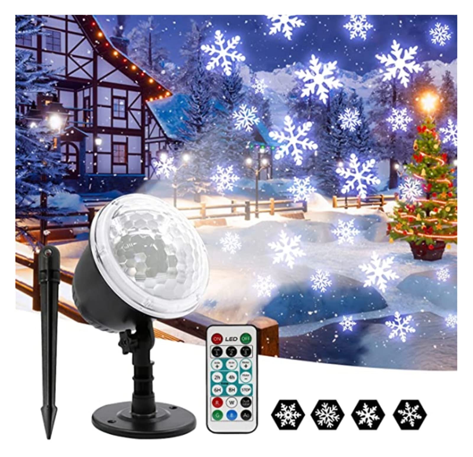 Proiettore di fiocchi di neve in movimento natalizio Lampada da esterno impermeabile for esterni da giardino con neve Luci natalizie da palcoscenico per Party Yard
