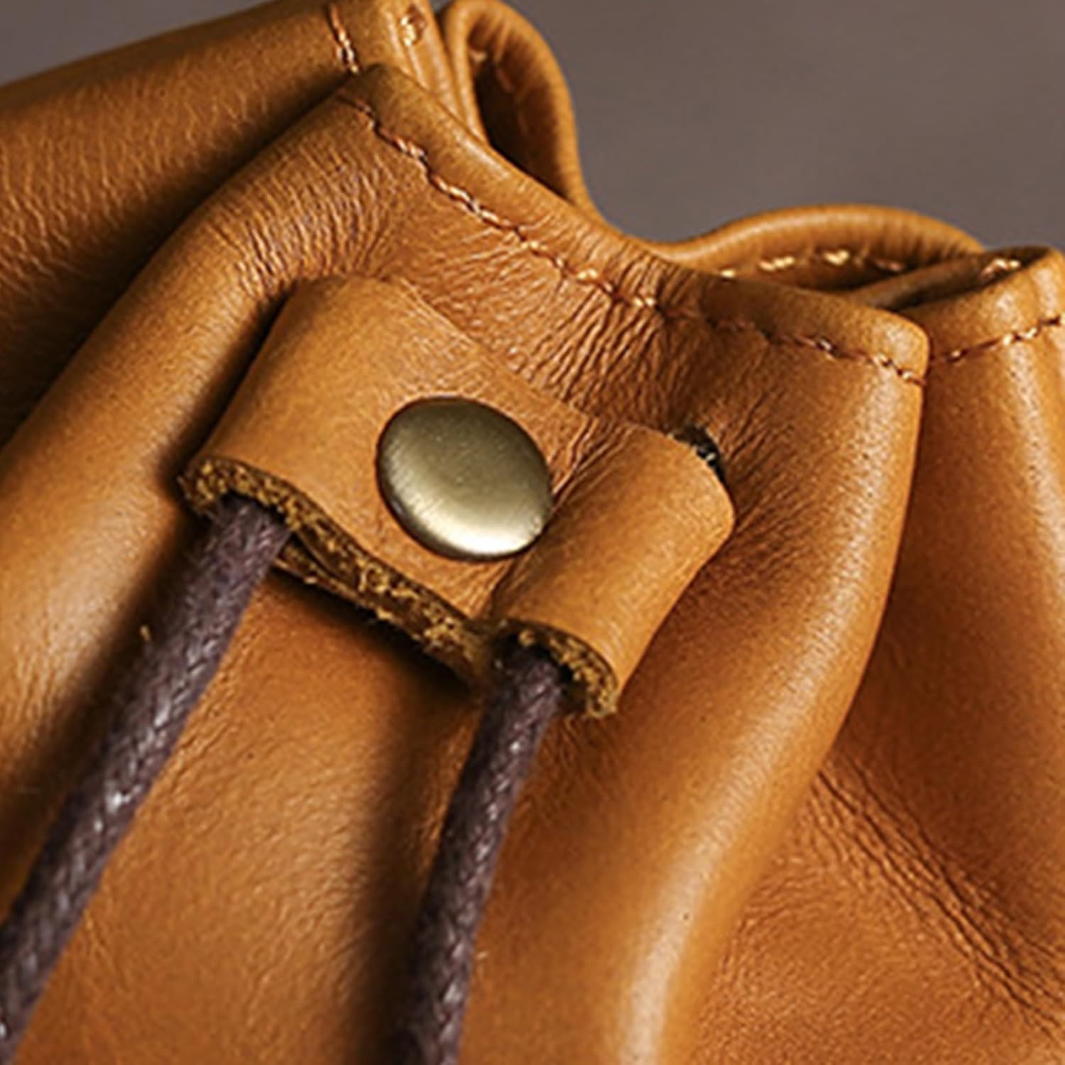 Drawstring Storage Bag, Retro Coin Purse Handmade Leather Wallet for Coins and Money Storage Loose Change Organizer image 4