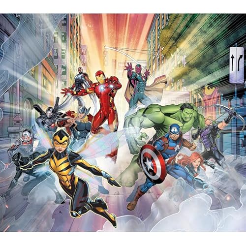 Disney Marvel Avengers in Flight – 11 Characters – 2 Piece Curtains – L 180 cm x H 160 cm
