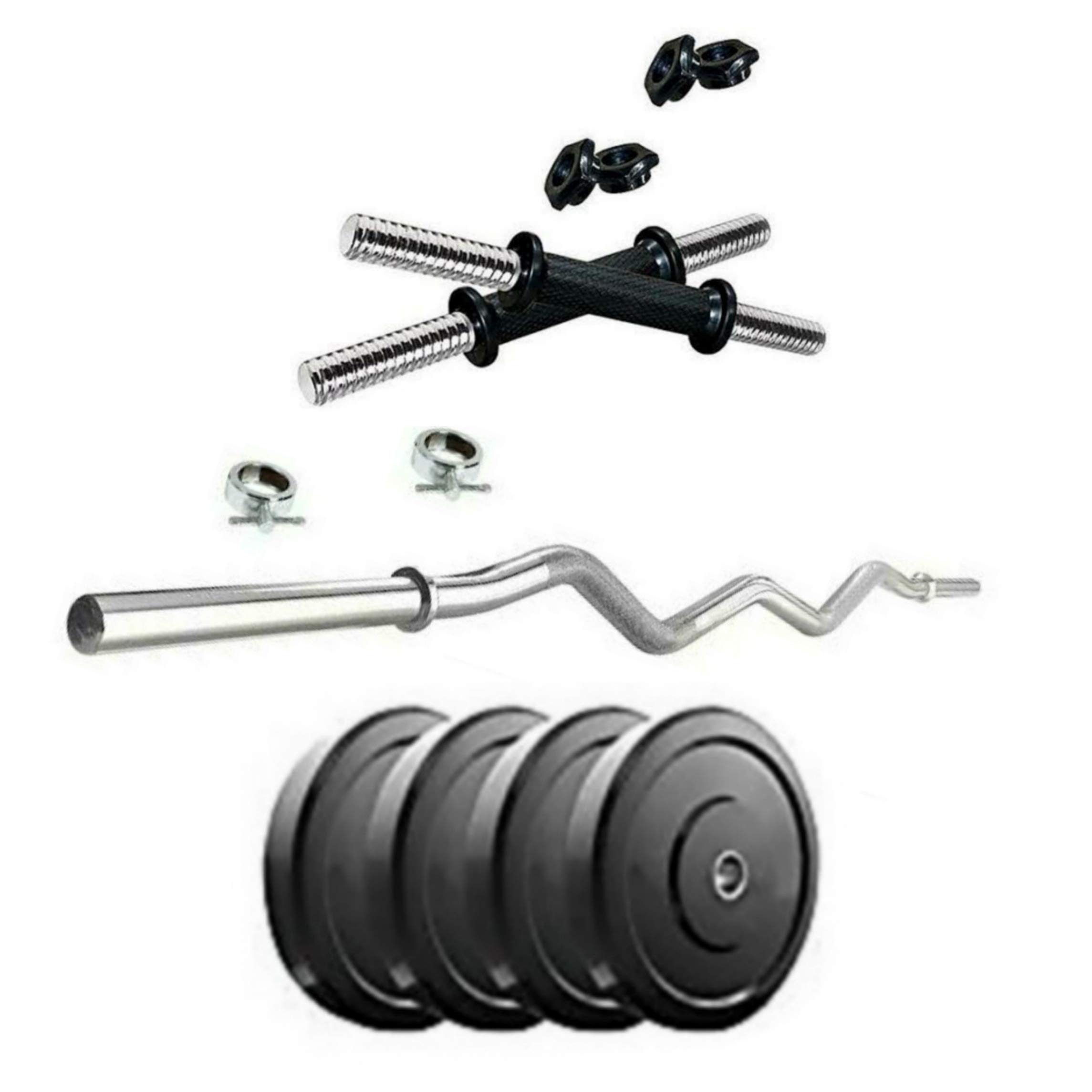 SX Fitness Home Gym Setup Combo Pack of 10 Kg Rubber Weight Plates (2.5 Kg X 4 pcs) With Dumbbell Rod And 3 Feet Curl Rod with 2 Locks For Home gym Exercise & Fitness kit (B08N6VYJCM) Amazon Price History, Amazon Price Tracker