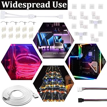 LED Light Connector Kit 4 Pin 10mm 5050