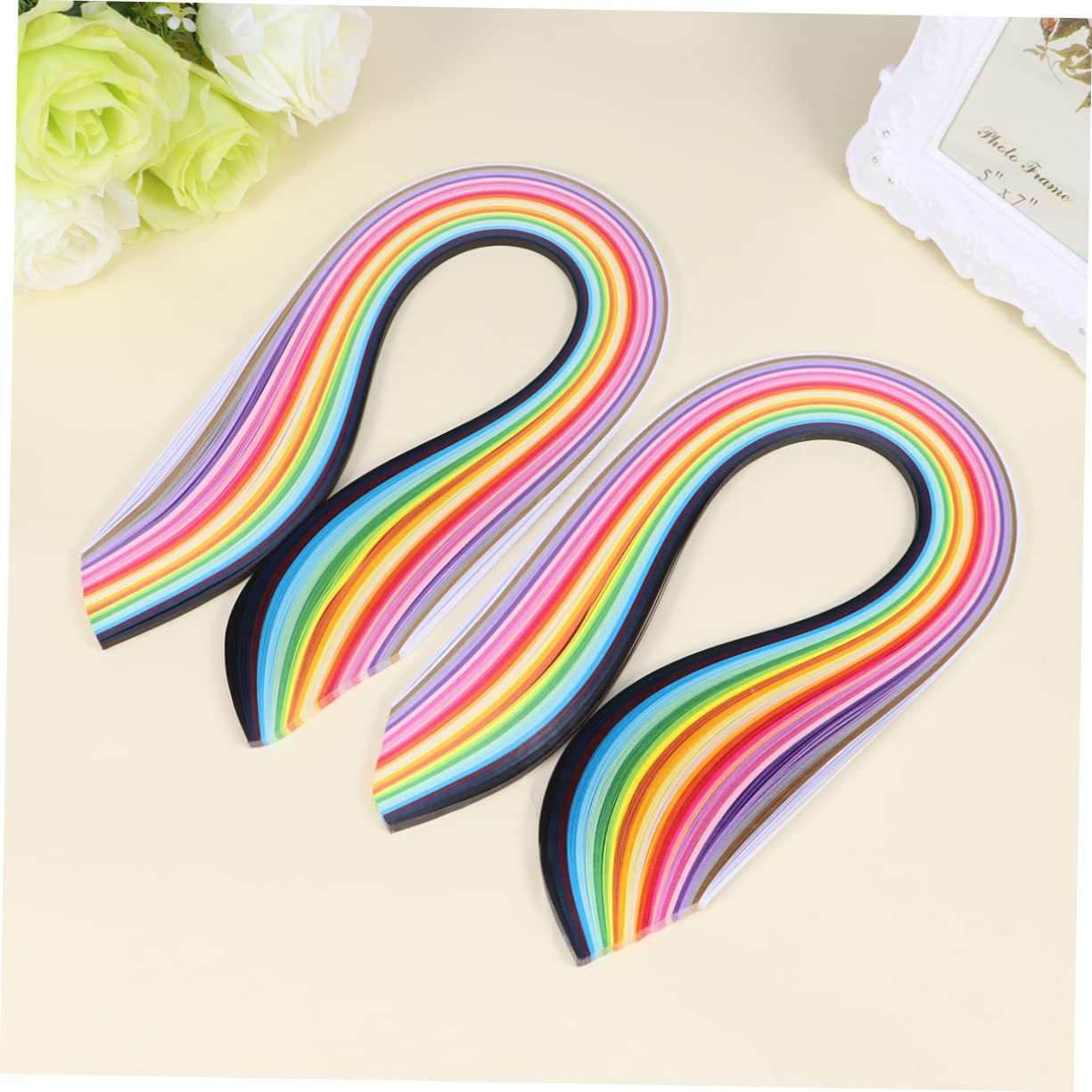 OSALADI Paper Quilling Strips Set 26 Colors Construction Paper Chain Strips for DIY Random Color