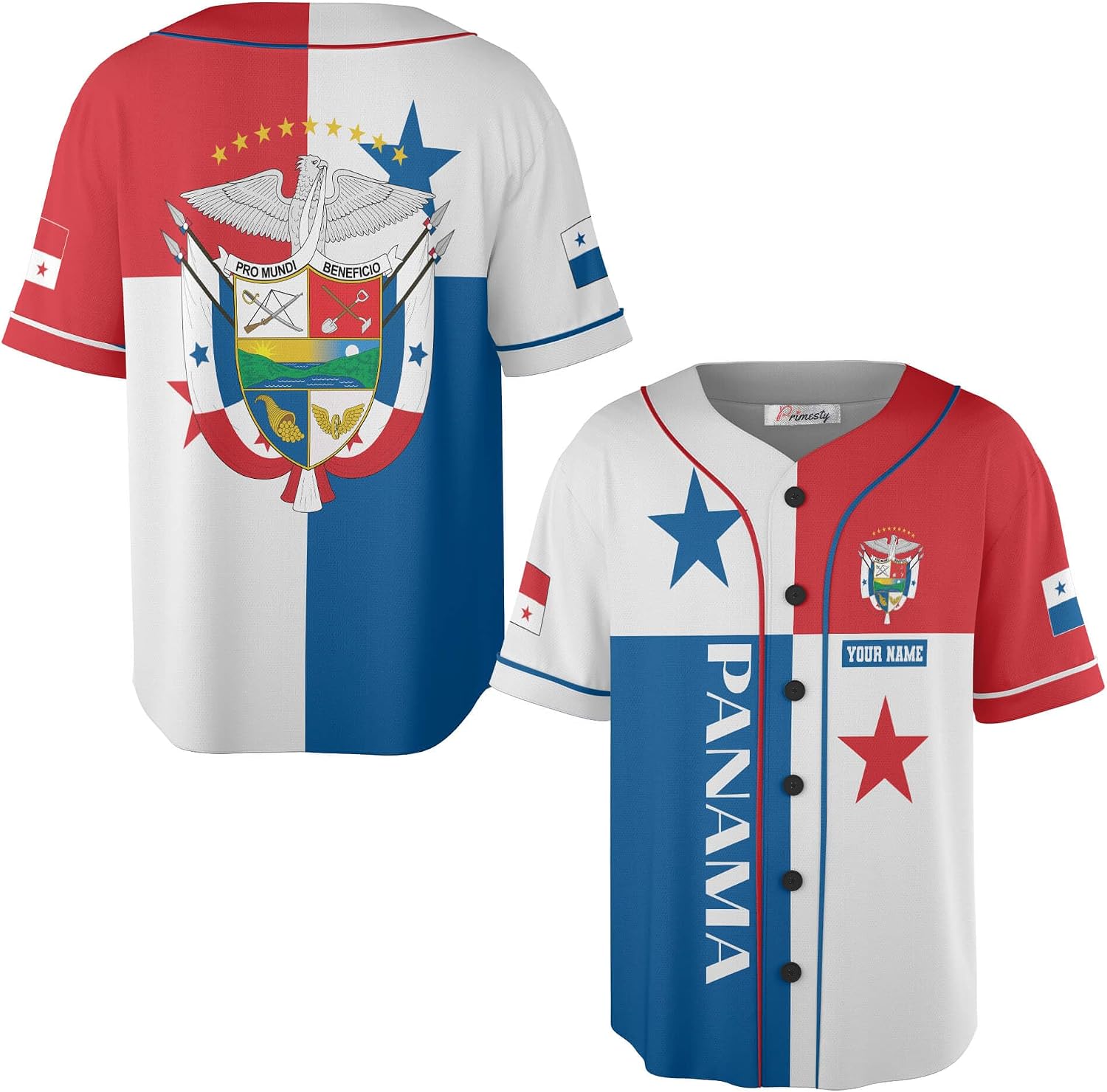 PRIMESTY Personalized Panama Baseball Jersey, Custom Panamanian Flag Jersey, Panamanian Pride Jersey for Men and Women