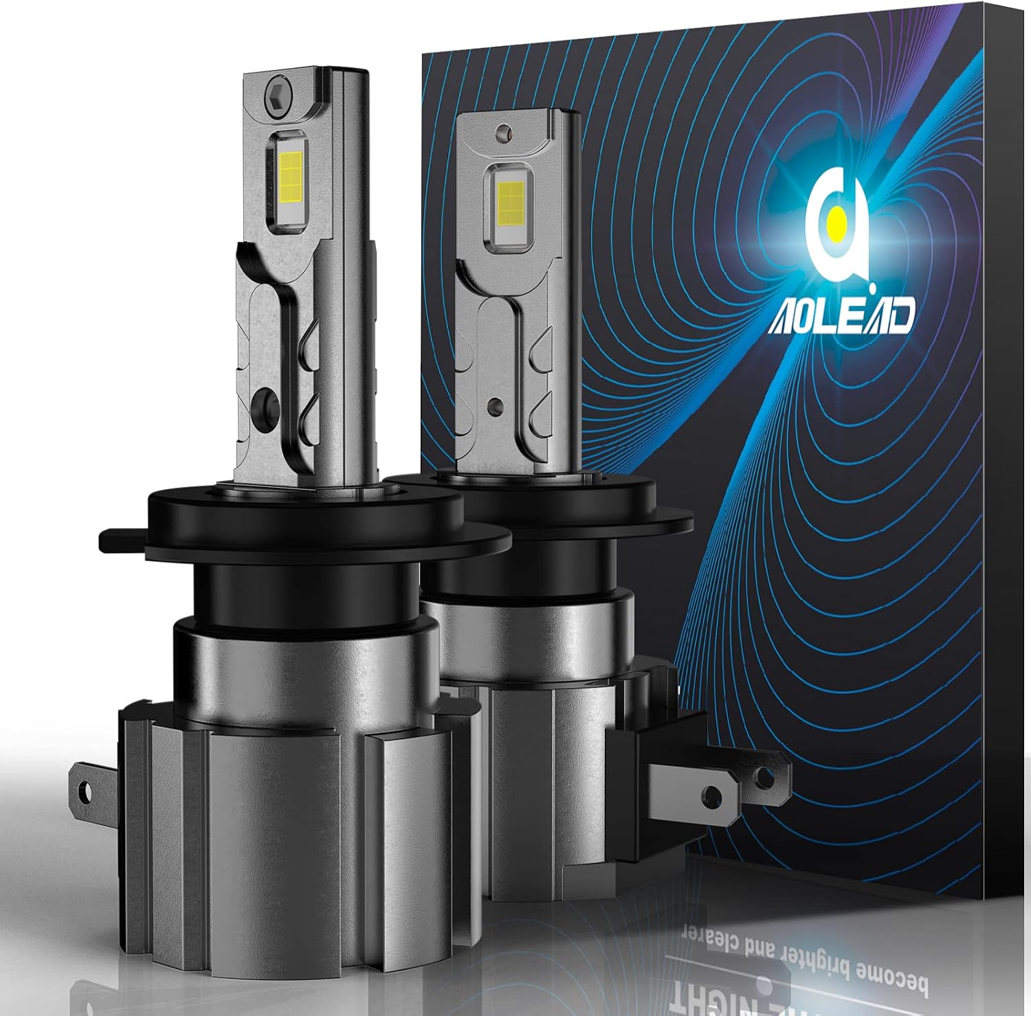 AOLEAD H7 LED Headlight Bulbs, 60W 12000 Lumens Super Bright 6000K White Conversion Kit