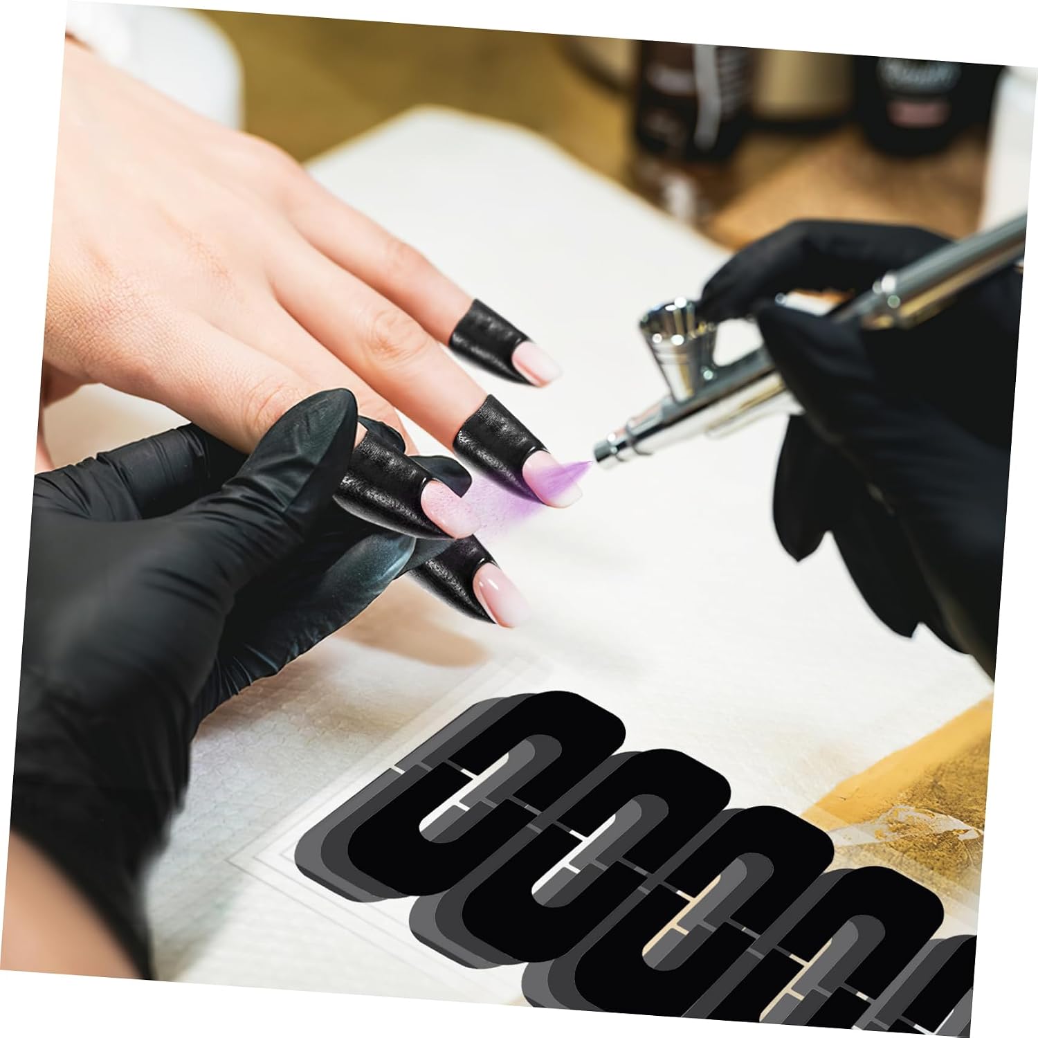 100 Sheets Nail Polish Protector Stickers Shaped Nail Protectors for Gel Polish Finger Guards to Prevent Spills to Use and Home Care