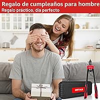 Vista 7 de WETOLS Kit de herramientas de tuerca de remache, herramienta de tuerca remachadora de 14 pulgadas con 7 mandriles métricos y SAE, remachadora manual