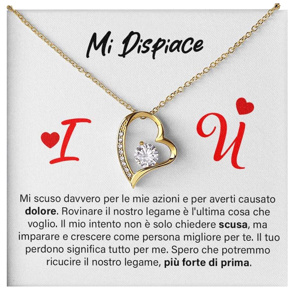 Bramart Collana Donna Scusami Amore Fidanzata Argento Idee Regali per lei, Anniversario Perdono, Compleanno o Natale - Cofanetto con DEDICA incluso.