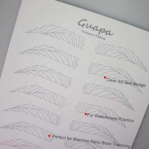 3pcs Double Sided Pre-printed Strokes Practice Skin Silicone Hair Strokes Practice Pad Latex Skin for Microblading Practice(9 Pairs Hairstroke Outlines)(9 Pairs Hairstroke Outlines)