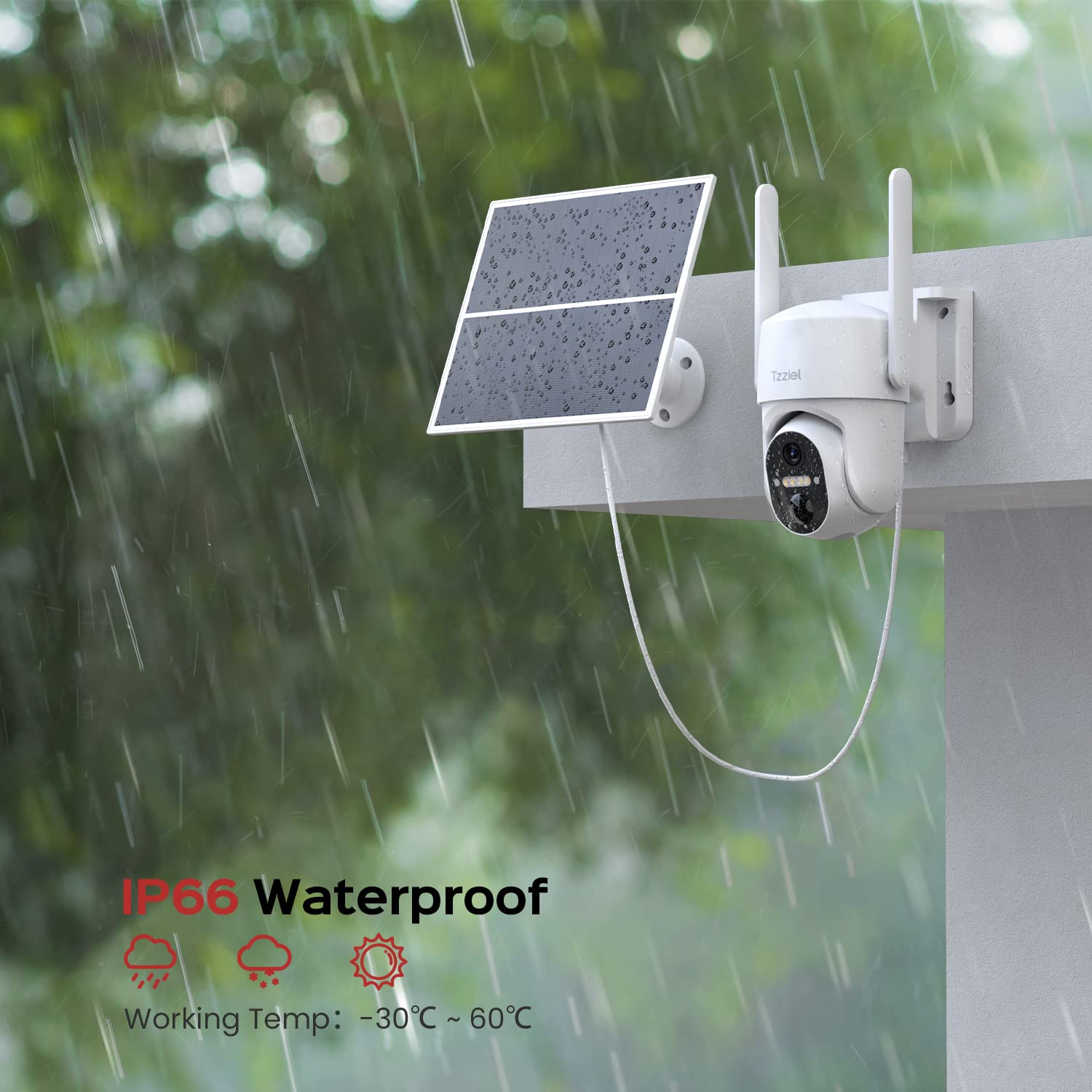 3G/4G LTE Camara Vigilancia Exterior Bateria Solar, 2K Camara Vigilancia con Visión Nocturna Color, Detección de Movimiento, Sirena, Audio Bidireccional, IP66, con Tarjeta SIM