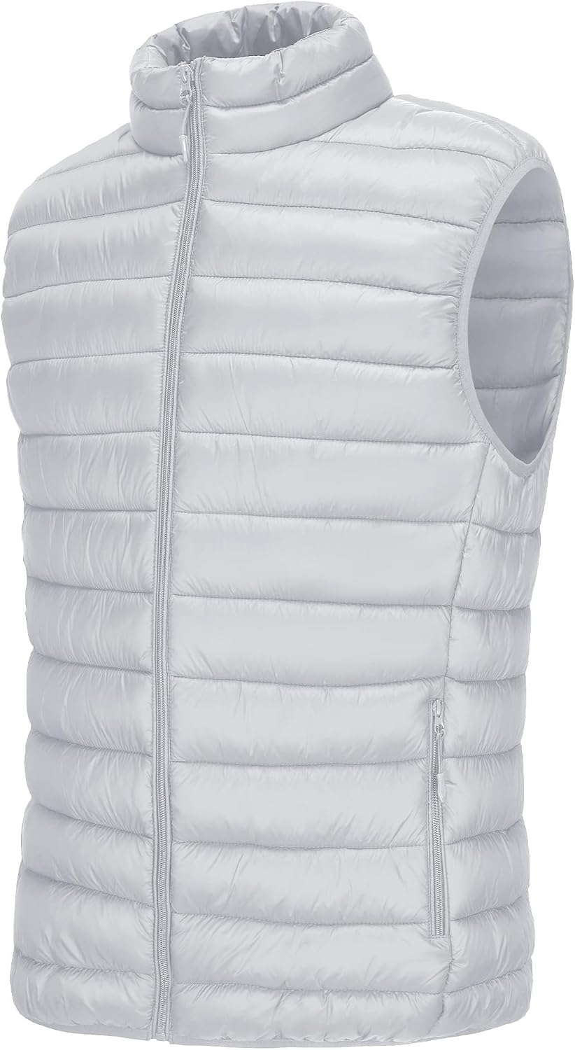 Polu Men's Puffer Vest Lightweight Sleeveless Jacket Full Zipper Outerwear Vest Outdoor Puffer Vest with Pockets - Image 4