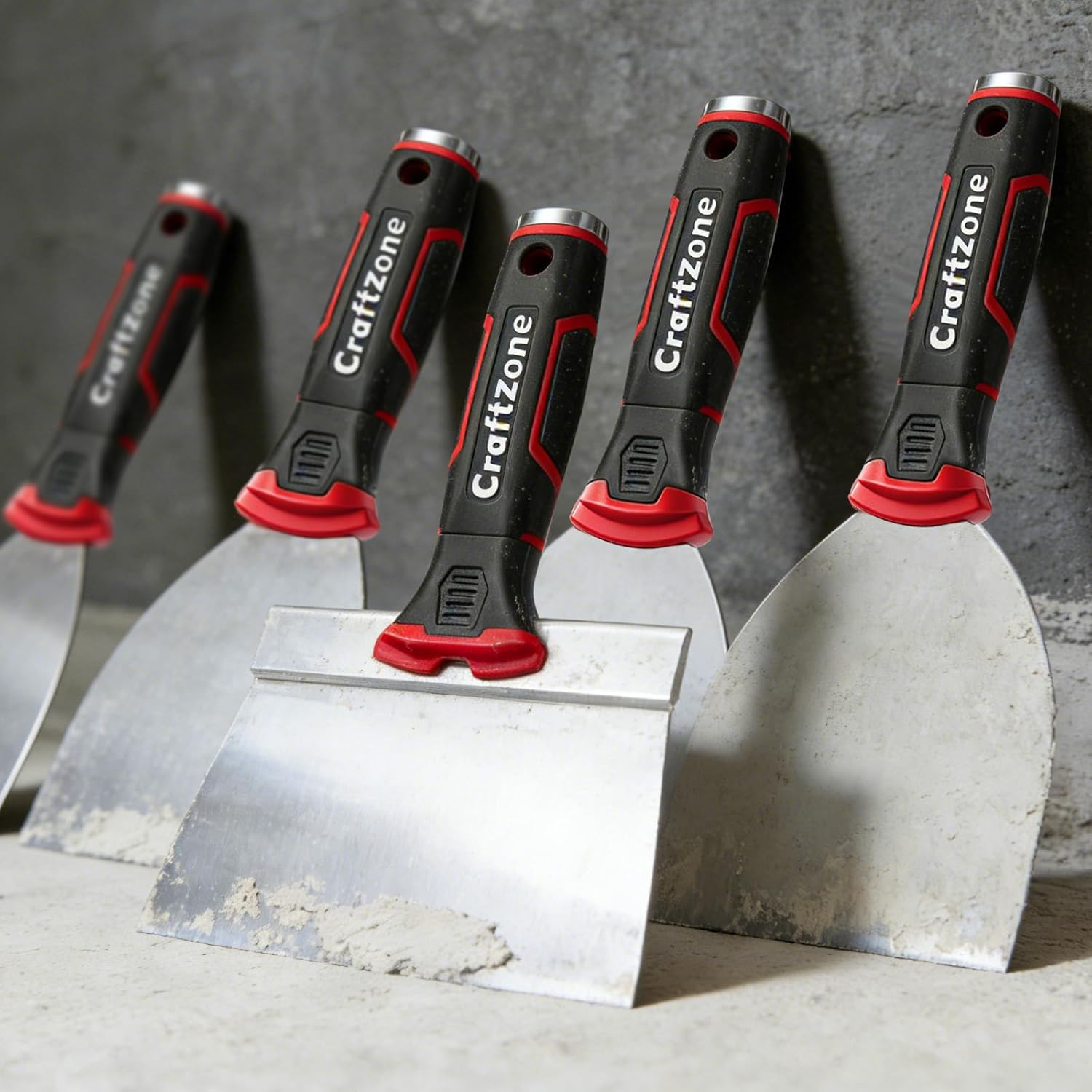 14Pcs Drywall Knife Set Drywall Patch Kit Included Putty Knives Taping Knives Painter Scraper Bucket Scoop Mud Pan Paint Scraper Mud Mixer & Tool Bag