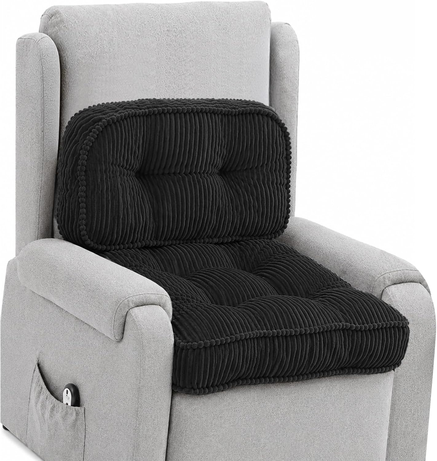 Recliner Cushions with Lumbar Support Pillow Set for Elderly | 20x20x5 Inch Corduroy Thick Recliner Seat Cushion, Large Square Non-Slip Recliner Seat Cushion for Reduce Hip & Lumbar Pain