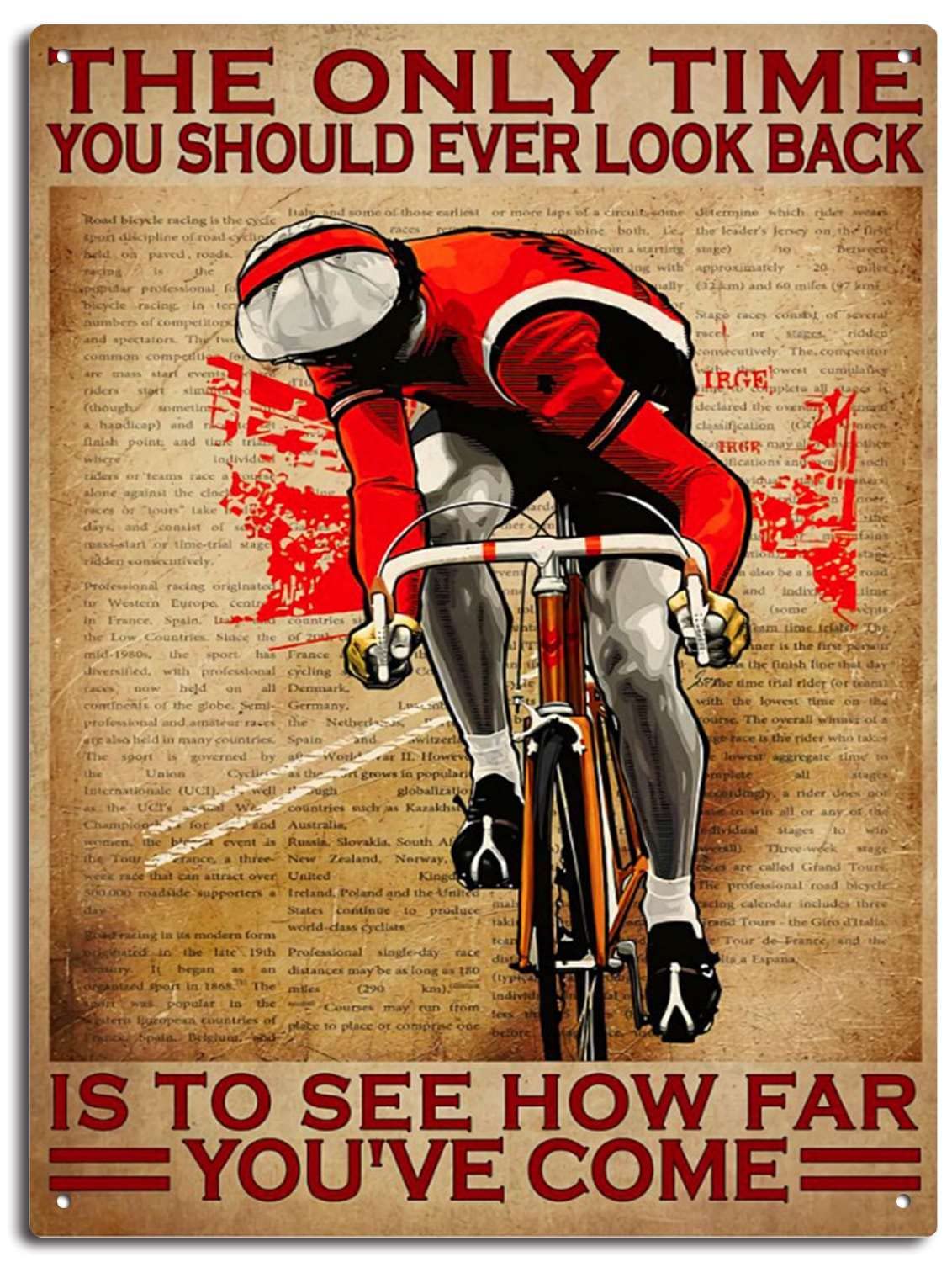 Look How far You've Come. Bicycle Aluminum tin Logo-Vintage Metal Tin Sign Warning Sign Gift Garden Yard Sign Festival Decoration Family Farm Garage Art Wall Sign 12x8inch