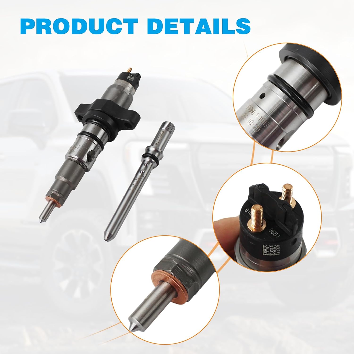 6pcs 0986435503 Fuel Injectors for 2003-2004 Dodge Ram 2500 3500 5.9L Cummins Diesel Engine Aftermarket Parts Replace OE 0445120255 5263318 0445120018 0445120210 0445120113