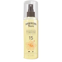 Hawaiian Tropic Weightless Hydration Dry Oil Sunscreen Spray SPF 15 5oz Sunscreen Oil Mist SPF 15 Sunblock Spray