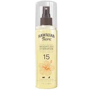 Hawaiian Tropic Weightless Hydration Dry Oil Sunscreen Spray SPF 15 5oz Sunscreen Oil Mist SPF 15 Sunblock Spray