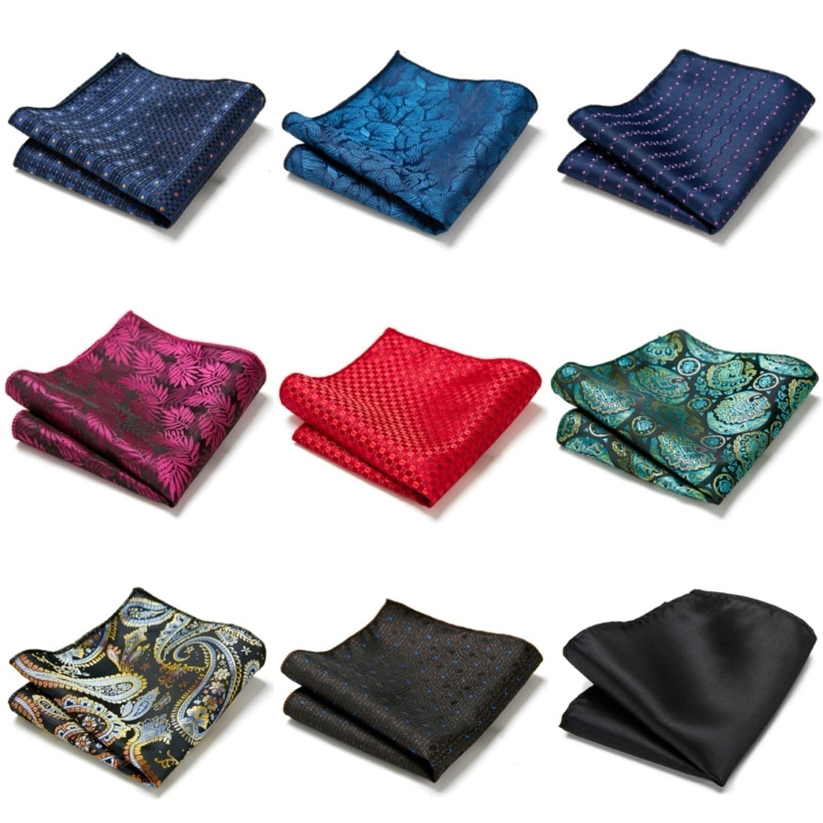5 pezzi fazzoletto da taschino fatto a mano in seta stampata for abbigliamento maschile per Uomo