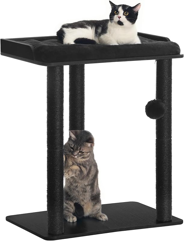 Árvore de atividades para gatos grandes com plataforma ampla e sisal natural FourFurPets 56 x 40 x 67,8 cm