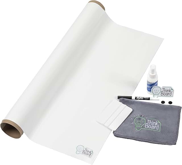 Think Board Premium - 2'x3' White – Ultra-Removable Adhesive Whiteboard Wall Sticker - Peel and Stick Dry Erase Board for ...