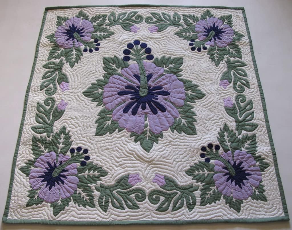 Hawaiian Quilt Baby Blanket, Wall Hanging, 100 Hand