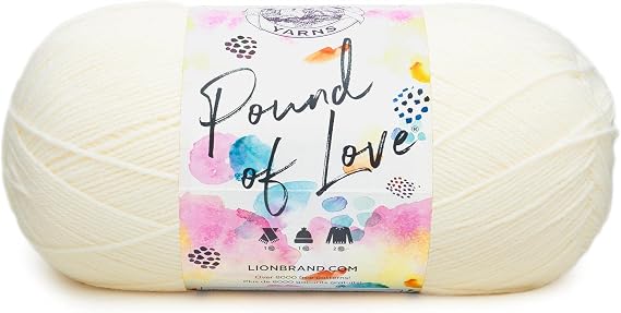 Lion Brand Yarn 550-099B Pound of Love Yarn, Antique White