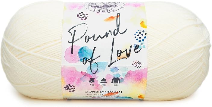 Lion Brand Yarn 550-099B Pound of Love Yarn, Antique White