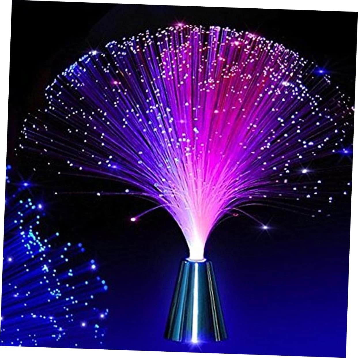 LIFKOME 4 Pcs Colorful Fiber Optic Lamp Set LED Lights Sparkling Effect for Party Wedding and Home Decoration Battery-Free Decorative Lighting