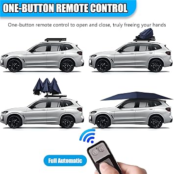 Portable Fully-automatic Car Tent With Remote Control Black-4.6m