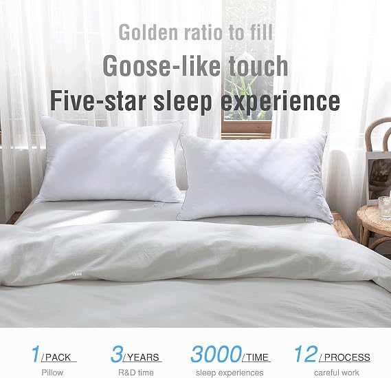 Bed Pillows for Sleeping 2 Pack Queen Size 20 x 30 Inches, Pillow for Side and Back Sleeper, Soft Hotel Collection Gel Pillows Set of 2, Down Alternative Cooling Pillow