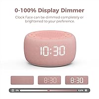 Vista 4 de Buffbee Sound Machine & Alarm Clock 2-in-1-0-100% Display Dimmer, Under Light, Sleep Timer, Precise 30-Level Volume Control White Noise Machine