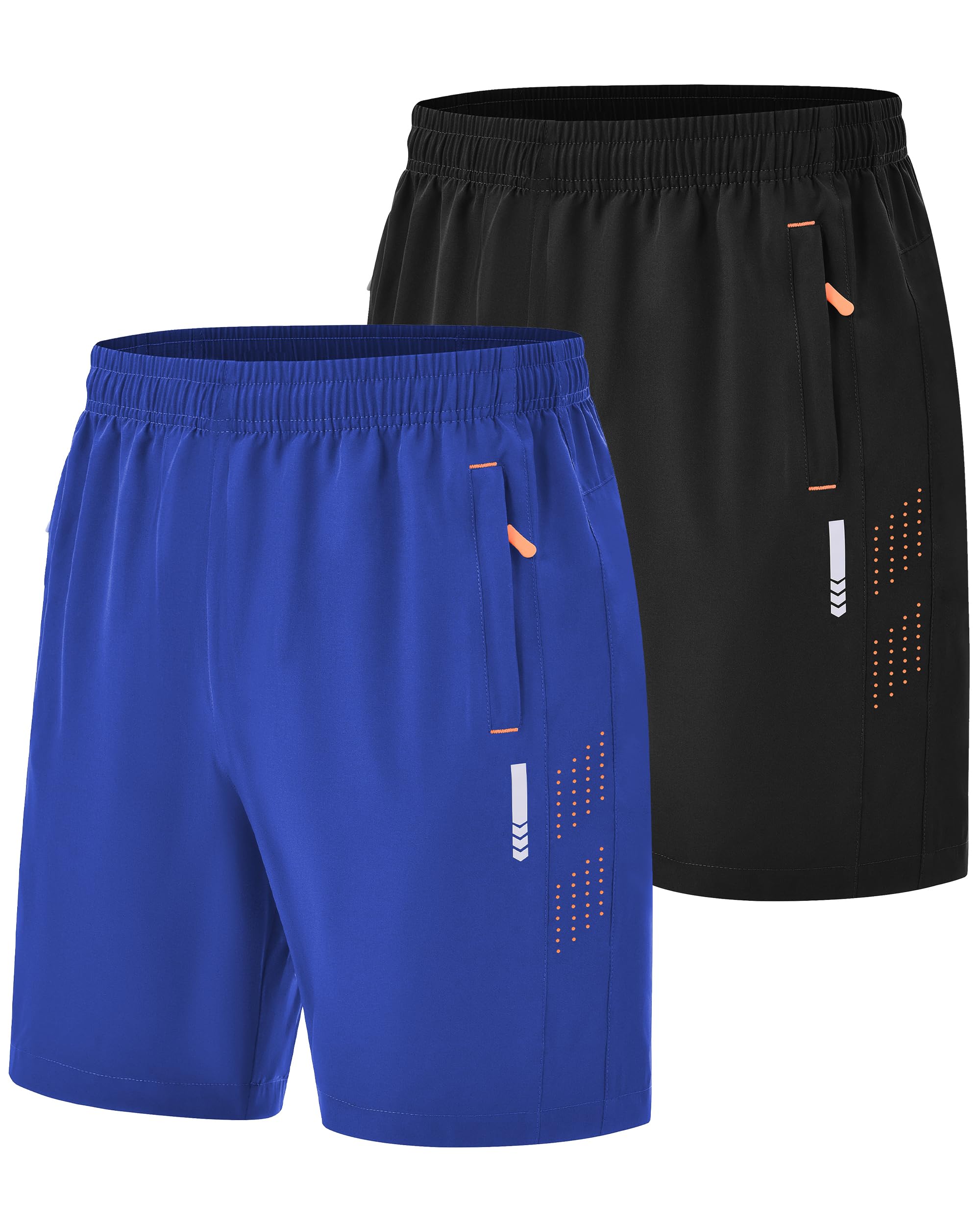 Zoofly Sporthose Herren Kurz Schnelltrocknend Männer Gym Training Shorts Atmungsaktive Laufhose mit Reißverschlusstaschen