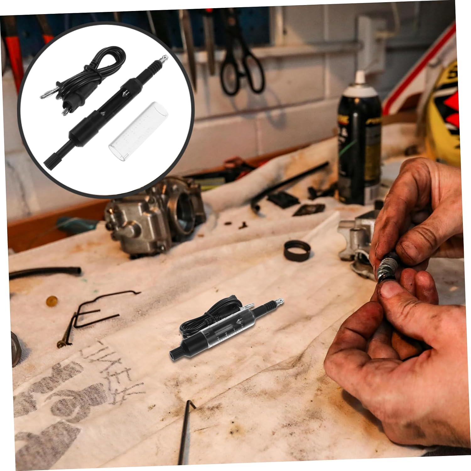 Ciieeo Plug Engine Ignition Tester Tool for Accurate Spark Plug Coil Testing Lightweight Design for Automotive Use Measures Spark Jump Distance for Optimal Performance