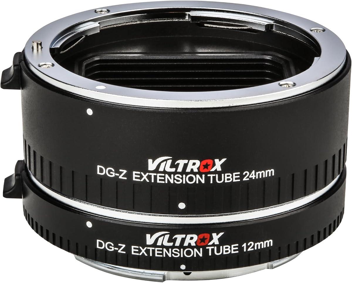 Juego de anillos de tubo de extensión macro de enfoque automático DG-Z compatible con cámaras sin espejo Nikon Z-Mount Zfc Z5 Z50 Z6 Z6II Z7 Z7II para fotografía macro (12 mm 24 mm)