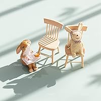 Vista 6 de AUEAR, Juego de 5 accesorios de madera para mesa de comedor en miniatura, 1 12