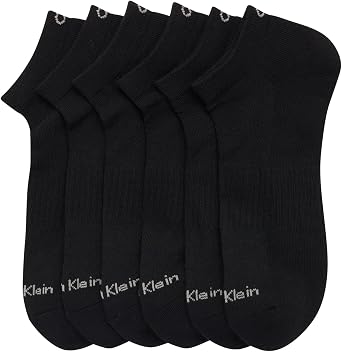 Calvin Klein Mens No Show Socks - 6 Pack Soft Cotton Blend Cushioned Athletic Low Cut Socks for Men for Sports and Running
